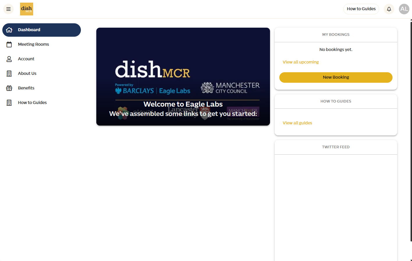 DiSH member portal dashboard